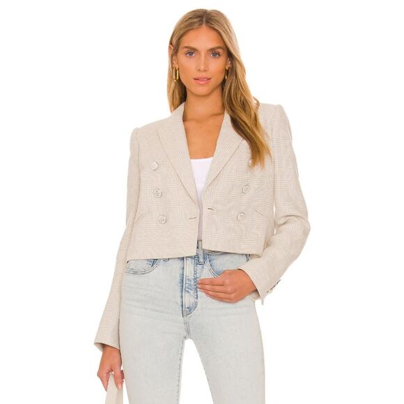 Veronica Beard Women's Oatmeal Cropped Blazer Nevis Size 0